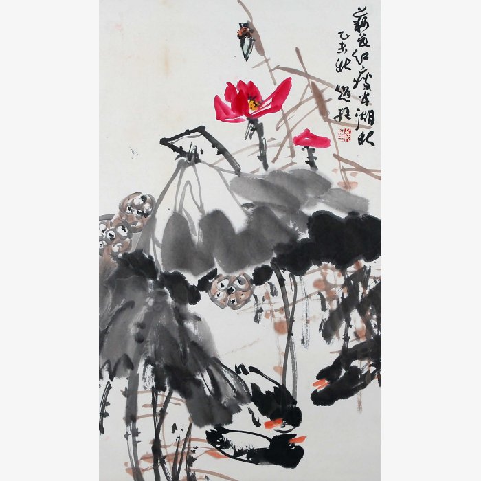 藕花红瘦半湖秋