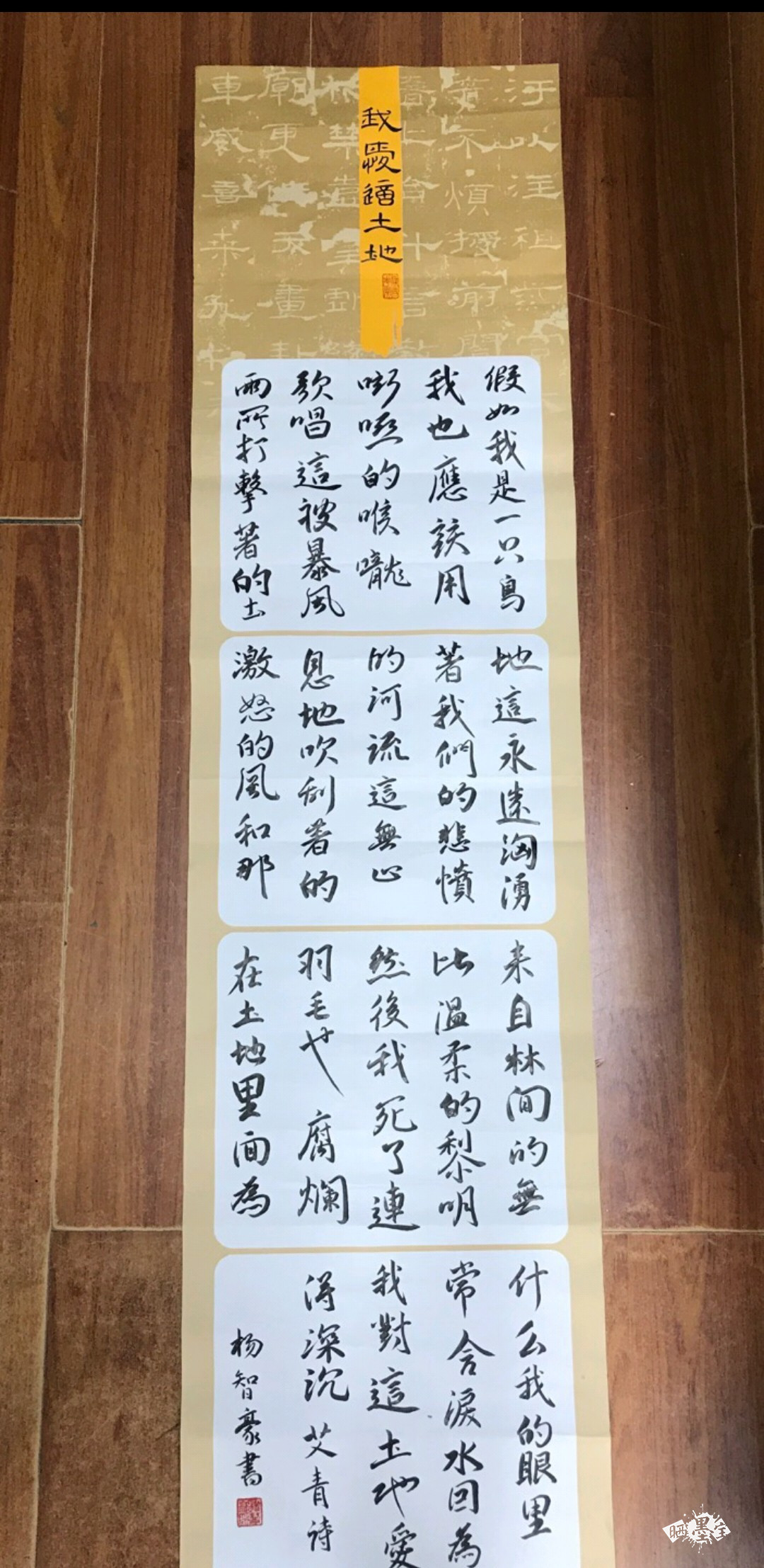 我爱这土地 - 第五届全国小主人书法大赛 - 龙的在线晒墨宝_晒墨宝_小