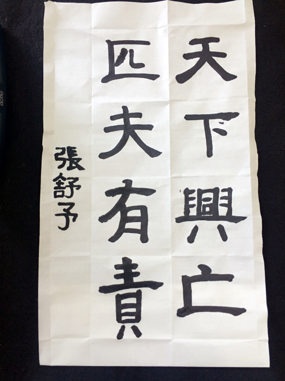 张舒予天下兴亡匹夫有责6岁书
